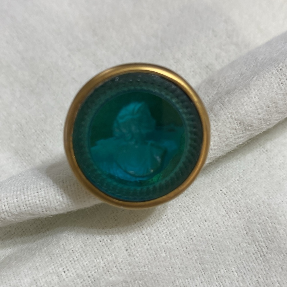 Julie Vos Gold Ring with Teal Gem